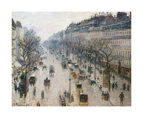 Boulevard Montmartre On Winter Morning Painting By Camille Pissarro