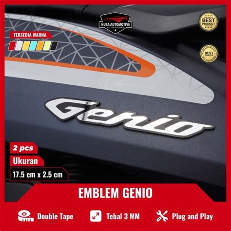 Emblem Genio D Pcs Logo Timbul Motor Honda Genio Lazada Indonesia