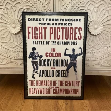 Rocky Balboa vs Apollo Creed Fight Pictures Poster Framed Replica ...