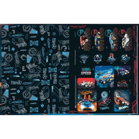 Caderno Brochura Univ CD 80fls Azul Hot Wheels Tilibra Welban