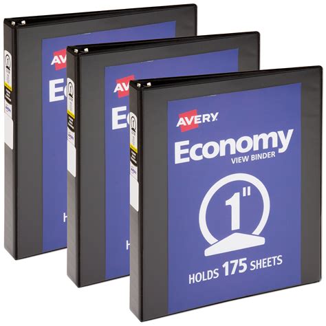 Avery Economy View Ring Binder Inch Round Rings Black Binders