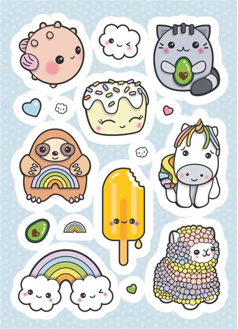 Kawaii Printable Stickers