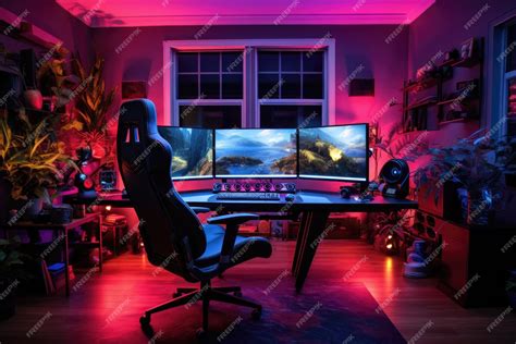 Premium AI Image | Pc Gaming Setup Professional Gamer's Home Office ...