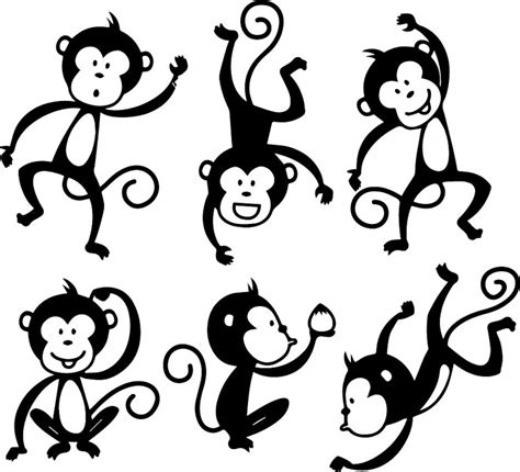 Crazy Monkeys Svg Cricut Cutter Vector Etsy