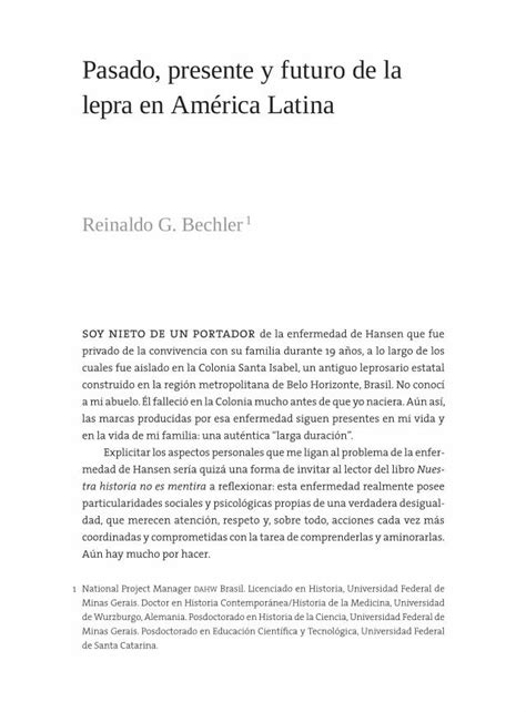 Pdf Pasado Presente Y Futuro De La Lepra En Am Rica Latina Pasado