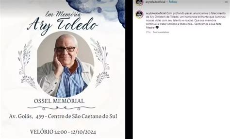 Ary Toledo Humorista Popular No R Dio E Na Tv Morre Aos Anos