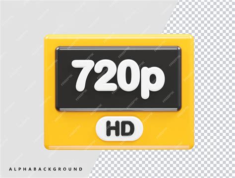 Premium PSD | 720p resolution text icon 3d illustration rendering