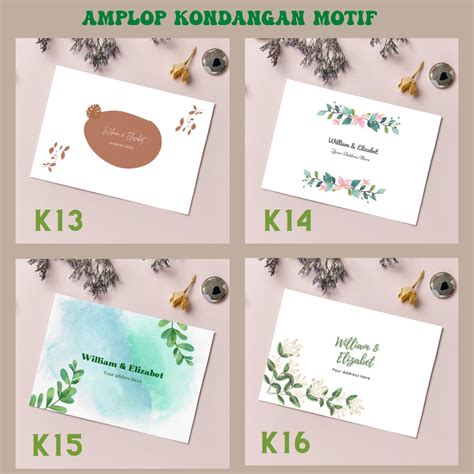 Jual 25 Amplop Kondangan Amplop Motif Bebas Cetak Nama Amplop