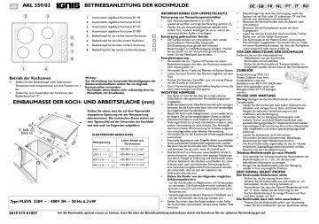 Ignis AKL 359 NE 03 Hob Programmdiagramm Manualzz