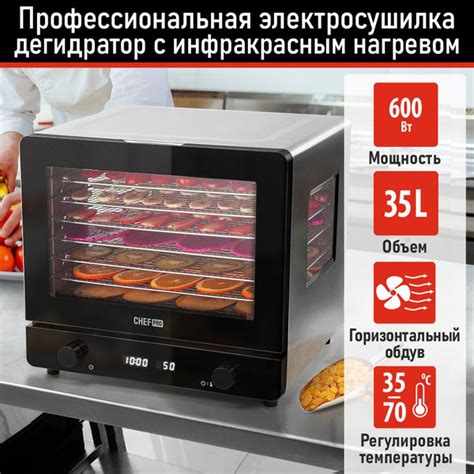 Дегидратор сушилка для овощей электросушилка CHEF PRO CF-FD806A ...