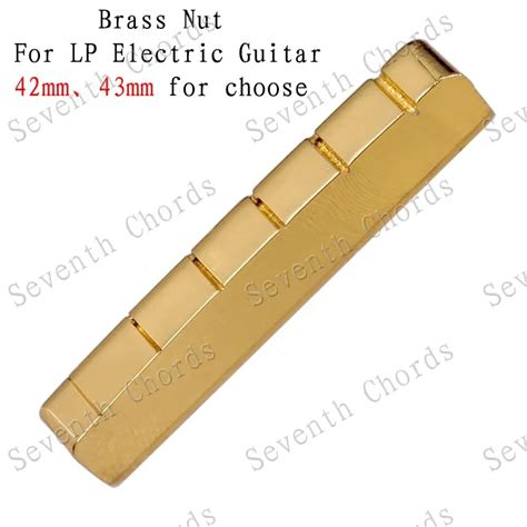 6 String Slotted Brass Nut For Lp Electric Guitar Size 43 X 6 X 8 7 5mm Or 42 X 6 X 8 7 5mm