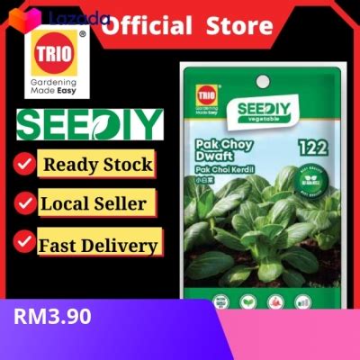 Trio Seediy Pak Choy Dwaft Pak Choi Kerdil Veggie Seeds