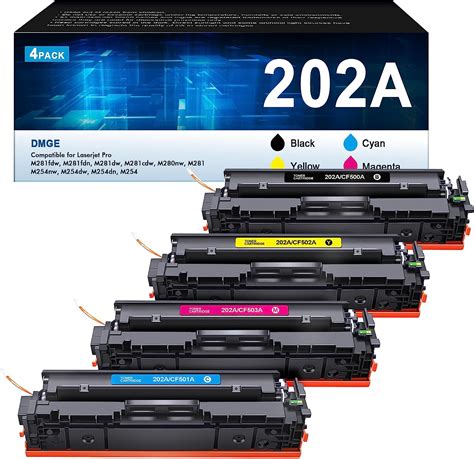 202a Toner Cartridges Standard Yield 4 Pack 202x Compatible