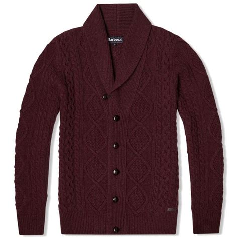 Barbour Kirktown Shawl Cardigan Merlot Mens Fashion Casual Wear Mens