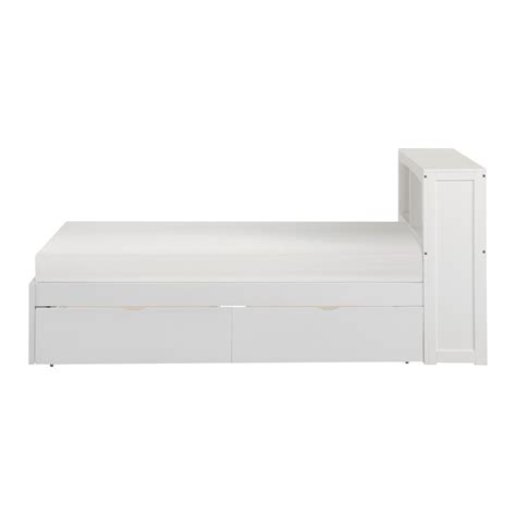 Galen White Twin Bookcase Bed with Storage Boxes - SET | B2053BCW-1 | B2053BCW-2 | B2053W-T ...