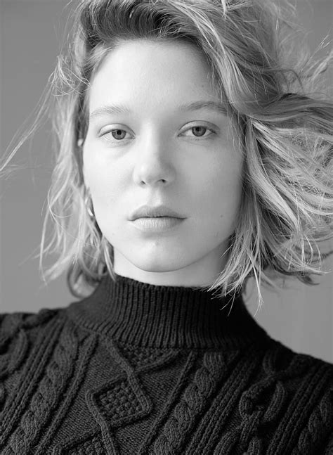 Léa Seydoux French Actress Celebrity Monochrome Looking At Viewer