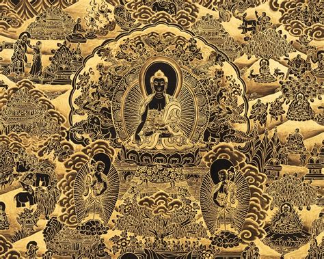 Sunaulo Buddha Life Story Horizental Brocadeless Thangka Exotic