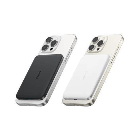 Anker Nano Power Bank (5K, MagGo, Slim) Black*1 + White*1