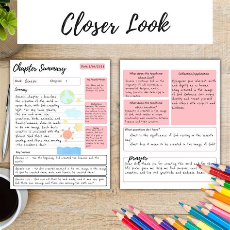 Bible Chapter Summary Printable Template Bible Study - Etsy