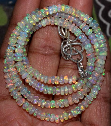 45 Crts Natural Ethiopian Welo Fire Opal Beads Necklace 166