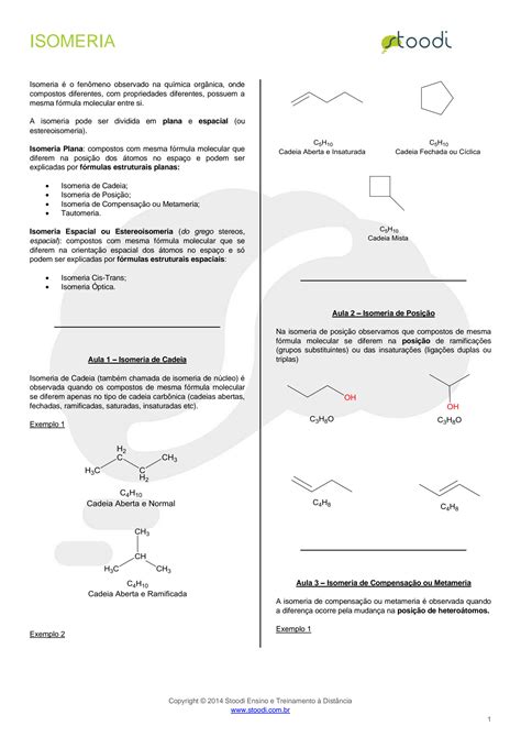 Solution Isomeria Resumo Studypool