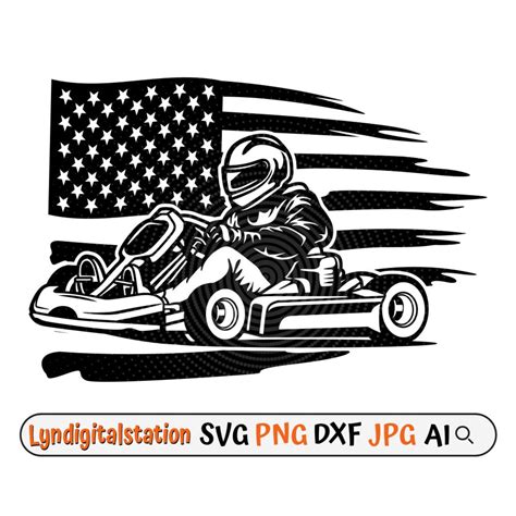 Us Go Kart Svg Kart Clipart Racing Kart Cut File Extreme Sports Stencil Go Kart Tshirt Design Go