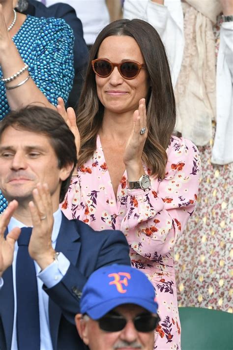 Pippa Middletons Pink Floral Dress At Wimbledon 2019 Popsugar Fashion