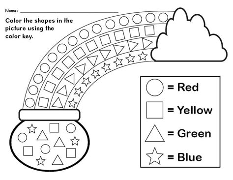 Printable St. Patrick's Day Shapes Color By Number - Download, Print Now!