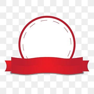 Red Ribbon Nametag Product Badge Vector Circle