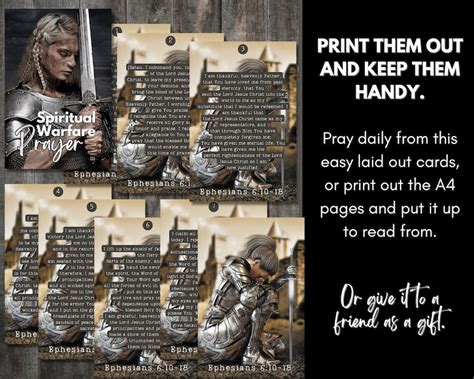 Spiritual Warfare Prayer / Full Armor of God / Prayer Cards / Gift Idea ...