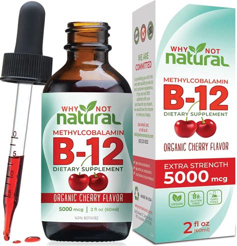 Organic Vitamin B12 Liquid Sublingual Extra Strength 60 X 5000 Mcg