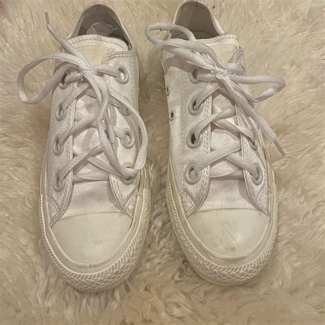 Size womens 6 white converse - Depop