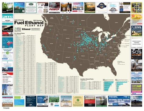 2023 Summer U S Canada Fuel Ethanol Plant Map By BBI International