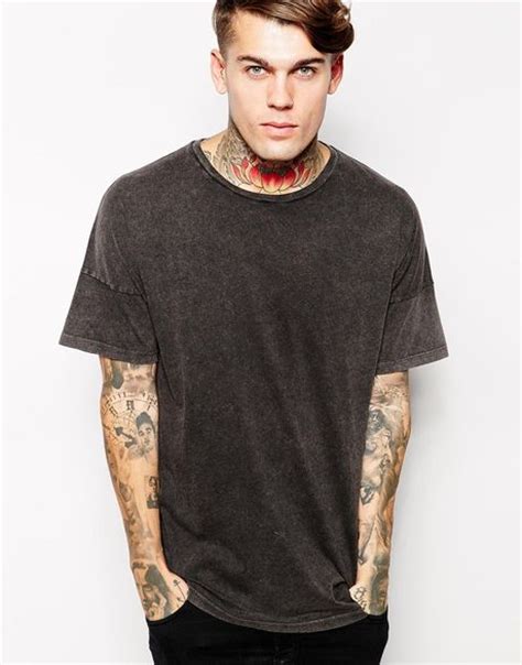 Asos Fitted Fit T Shirt With Deep V Neck And Stretch In Gray For Men