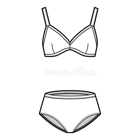 Set Of Lingerie Bra Full Cup And High Cup Briefs Panties Technical