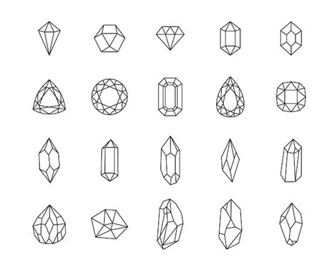 Premium Vector Vector Set Of Diamonds And Crystals