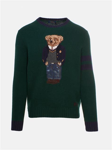 Polo Ralph Lauren Green Teddy Bear Sweater For Men Lyst