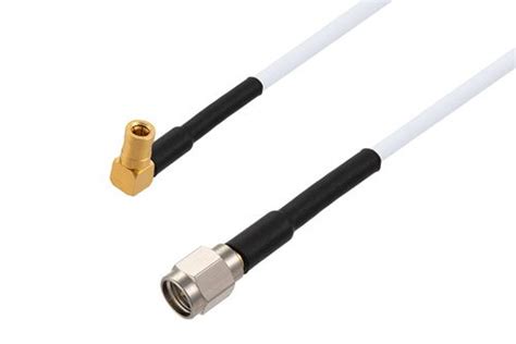 SSMB Plug Right Angle To SMA Male Cable Using RG188 DS Coax LF Solder