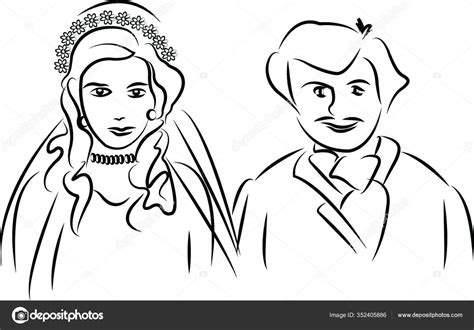 Just Married Couple Cartoon Vector Stock Vector By ©panthermediaseller