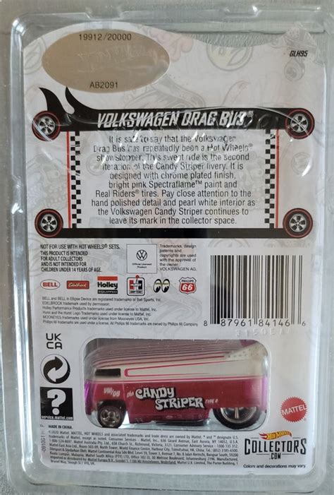 Hot Wheels RLC VOLKSWAGEN DRAG BUS Pink CANDY STRIPER VW No 興趣及遊戲 玩具 遊戲類 Carousell