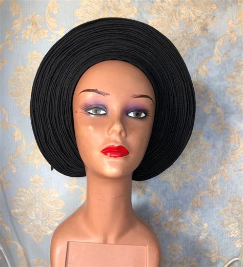 Autogele Aso Oke Black Pre Tied Headwrap Aso Oke Black Etsy