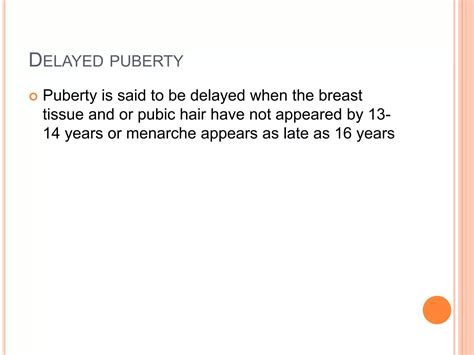 Precocious And Delayed Puberty Ppt