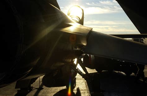 In The Hanger A US Air Force USAF F 16 Fighting Falcon Awaits The