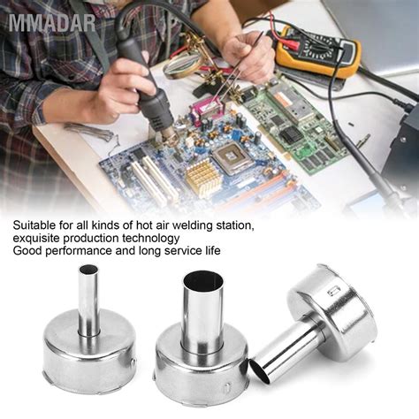 MMADAR PCS หวฉดปนความรอนความแขงสงสแตนเลส Universal Hot Air Gun Heat Blower Nozzle สำหรบ