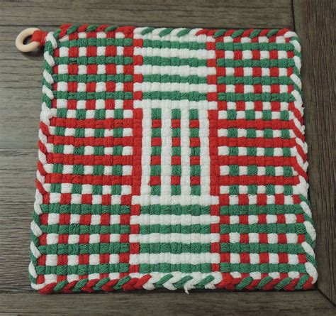 X Potholder Hot Pad Trivet Kitchen Ware Cotton Potholder Handcrafted Potholder Woven