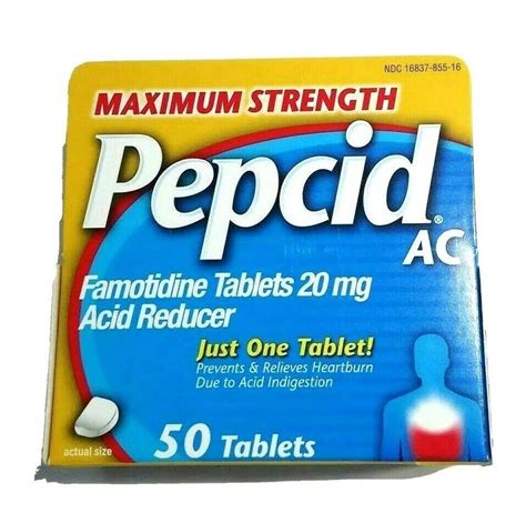 Pepcid Ac Maximum Strength Heartburn Prevention And Relief Tablets 50 Pcs