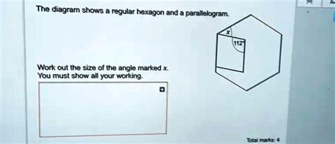 SOLVED The Diagram Shows Regular Hexagon And Parallebgram Work Out The