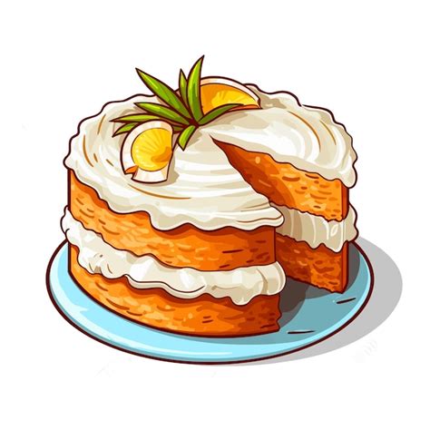 Premium Vector Coconut Cream Cake Cartoon Vector Illustration