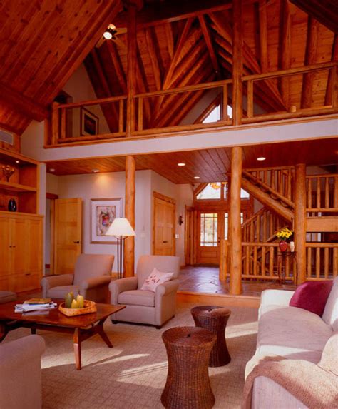 Modern Natural Log Home Rustic Living Room Other By Town