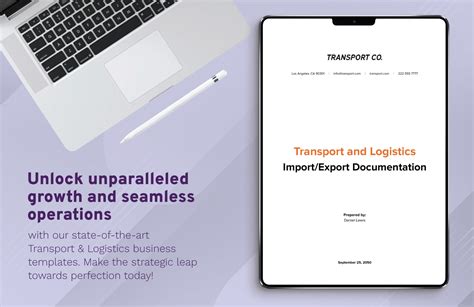 Transport And Logistics Import Export Documentation Template In Pdf